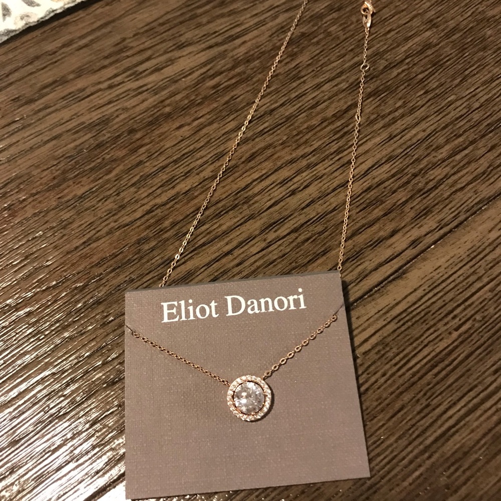 Eliot Danori rose gold and cut crystal necklace, womens. New with tags